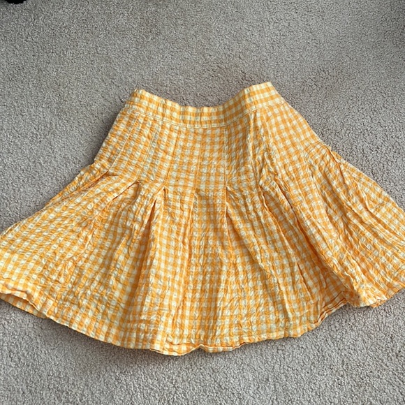 Urban Outfitters Katie Plaid Yellow Pleated Flare Skirt Skater Extra Small XS - Picture 3 of 3
